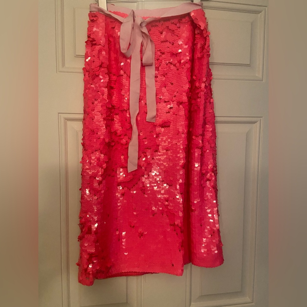 J. Crew Pink Sequin A-Line Skirt